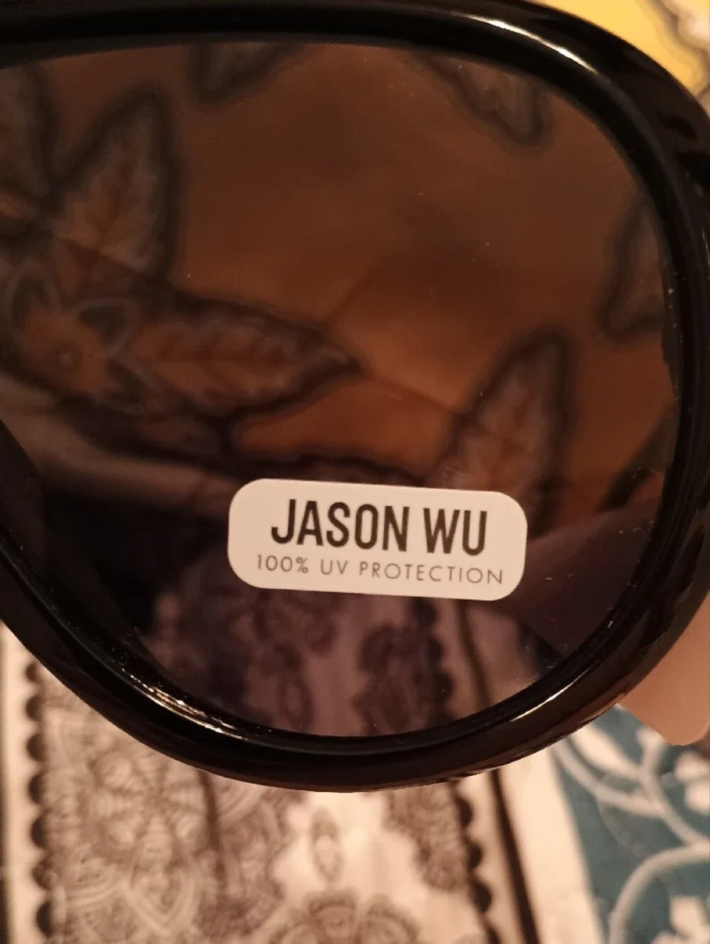 NWT Jason Wu Black Retro Oversized Flat Top Aviator Sunglasses.